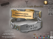 **RE** ReVoX Lesbian Couple Bracelets M3 - PBR - Engravable (FREE ENGRAVING) (*ReVoX Collection*)