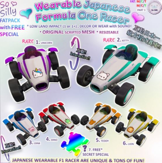 1. RARE JAP F1 Racers-UNICORN SO SILLY