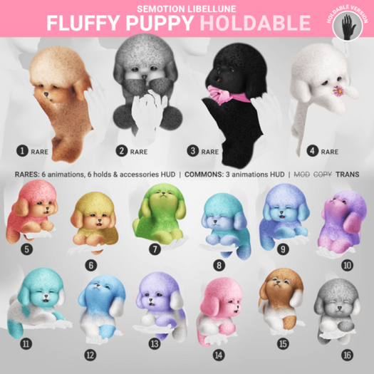 2. SEmotion Libellune Fluffy Puppy Holdable RARE