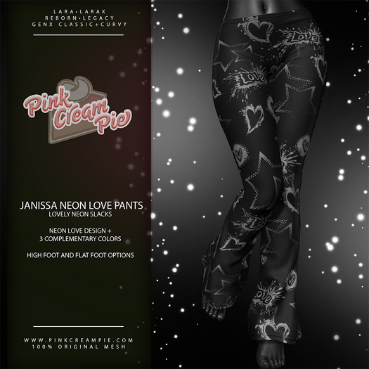 Janissa Flare Pants [Neon Love DEMO] - Maitreya Lara • LaraX • Legacy • Reborn • GenX Bottoms