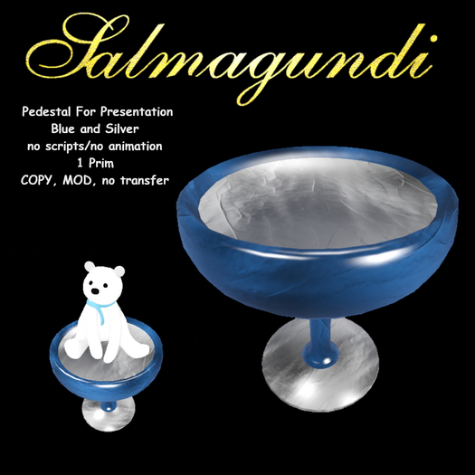 Pedestal For Presentation - Blue Silver