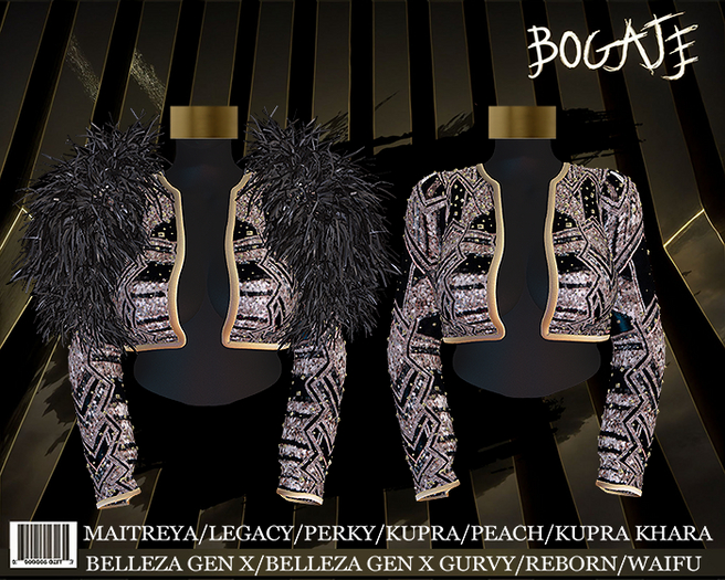 BOGATE _ Carla _ Fur Jacket_SILVER BLACK