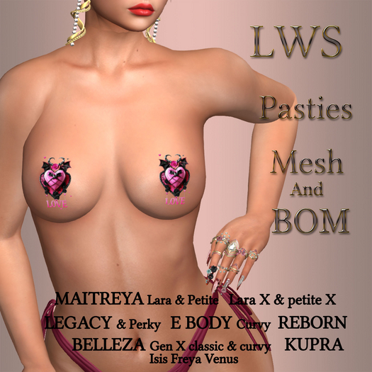 "LWS"-PASTIES-MESH-&-BOM-BAT-LOVE