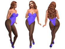 BUNNY-Bodysuit with High Heels-Purple-Reborn