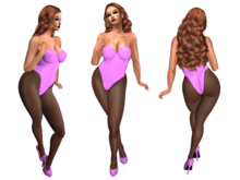 BUNNY-Bodysuit with High Heels-Pink-Reborn