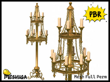 Meshuga PBR Antique Floor Candle Holder FULL PERM MESH
