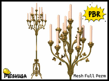 * PROMO * PBR Antique Standing Candle Holder FULL PERM MESH