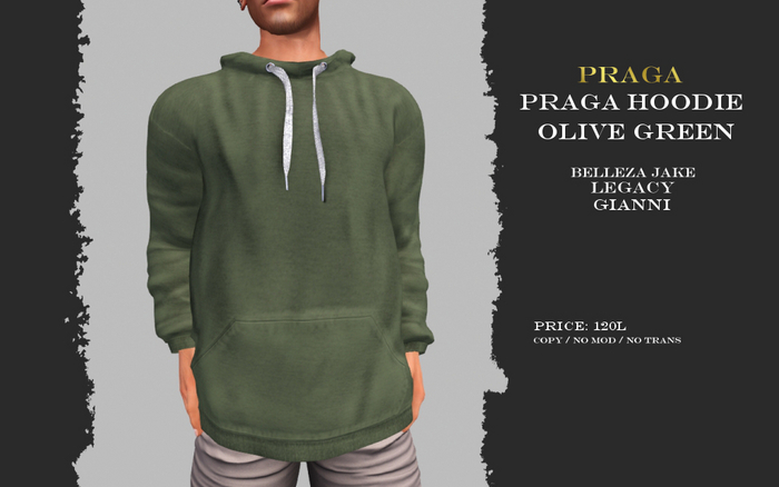 Praga Hoodie New - Olive Green