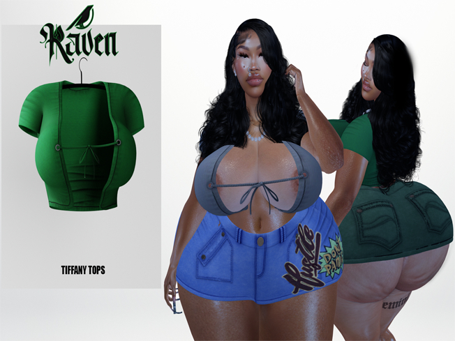 (RAVEN) TIFFANY TOP -GREEN