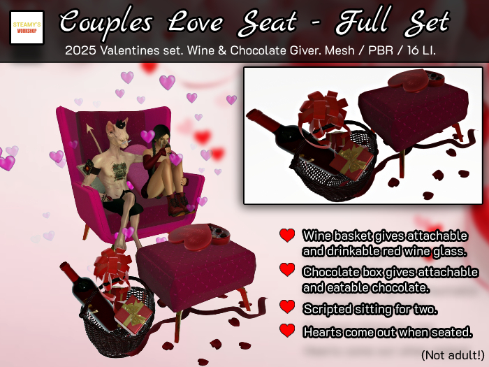 Valentines Couples Love Seat -  Full Set