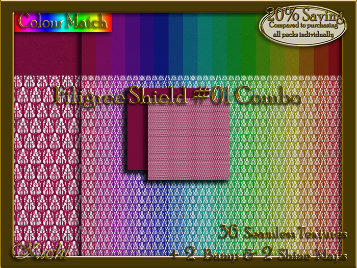 Filigree Shield #01 COMBO Texture Bundle