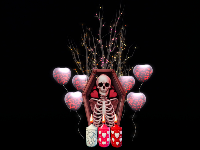 MC Valentine Hearts in Coffin