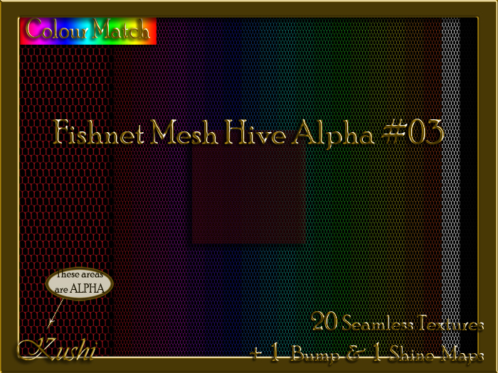 Fishnet Mesh Hive ALPHA #03 Texture Pack