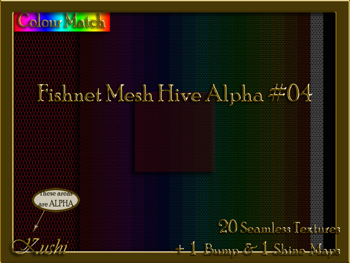 Fishnet Mesh Hive ALPHA #04 Texture Pack