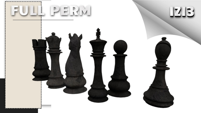 Chess Game Elements Set (6 Pieces) - Full Perm