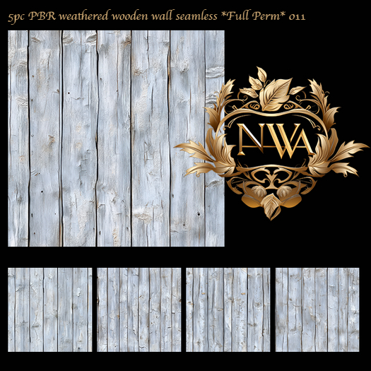 5pc PBR weathered wooden wall seamless texture *Full Perm* 011
