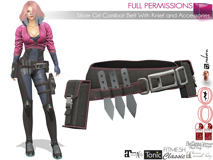 MI962861 Slicer Girl Combat Belt With Knief and Accessories