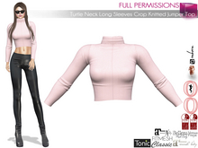 Full Perm Turtle Neck Long Sleeves Crop Knitted Jumper Top Slink Maitreya 5.3 LaraX Belleza Tonic Ebody Reborn Legacy