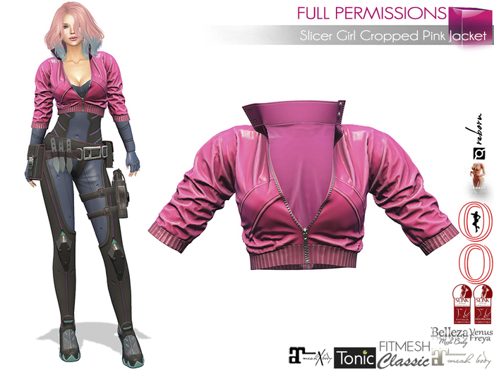 Full Perm Slicer Girl Cropped Pink Jacket Slink, Maitreya, Belleza,Tonic, Ocacin, Voluptuous