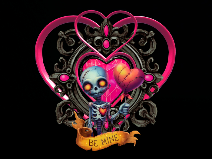 MC Valentine Skeleton Love Heart