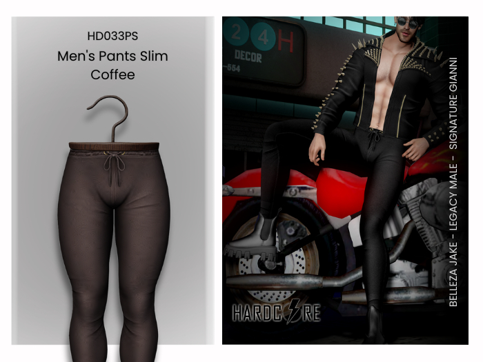 :: HARDCORE :: (HD033PS) Men's Pants Slim Coffee