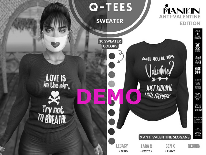 DEMO Manikin - Q-Tees - Anti-Valentine Sweater - Fatpack (Add)