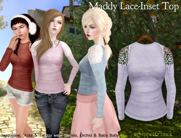 Whippet & Buck - Maddy Lace-Inset Top LAVENDER