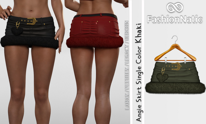 Skirt Angie Khaki - Reborn, Legacy,  LaraX, PetiteX - FashionNatic