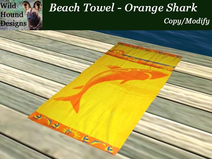 [WHD] -- Beach Towel - Orange Shark (Copy/Modify) - 20 Animations