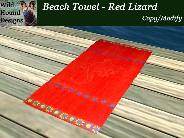 [WHD] -- Beach Towel - Red Lizard (Copy/Modify) - 20 Animations