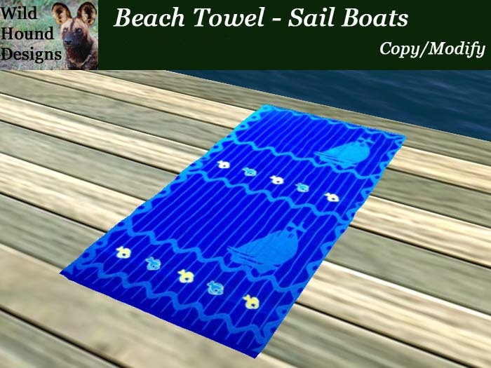 [WHD] -- Beach Towel - Sail Boats (Copy/Modify) - 20 Animations
