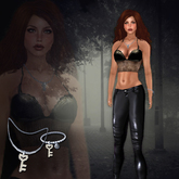 *Lurve* Corsetted Leather Set- Black