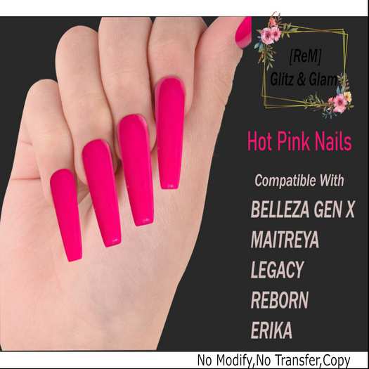 [ReM]  Hot Pink Nails