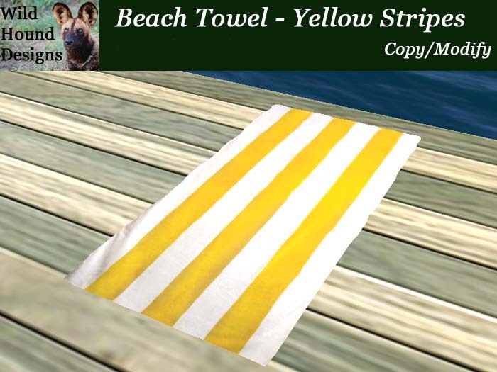 [WHD] -- Beach Towel - Yellow Stripes (Copy/Modify) - 20 Animations