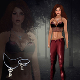 *Lurve* Corsetted Leather Set- Red