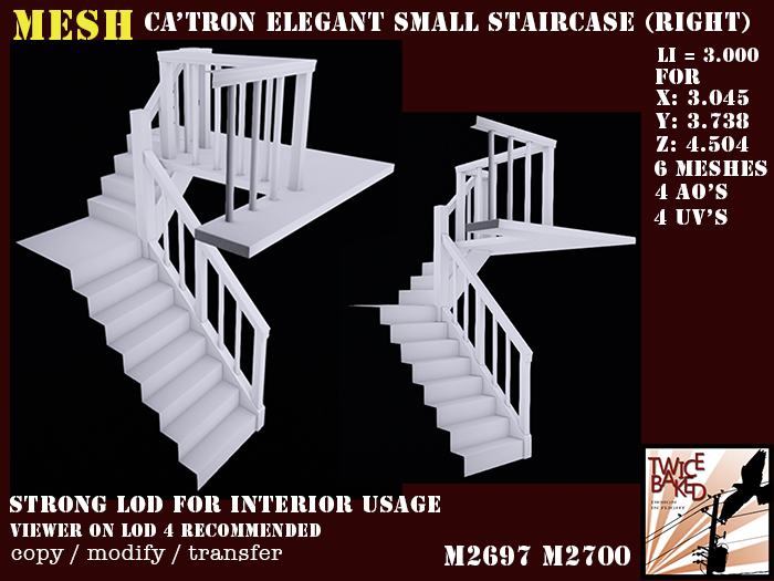 "TB" Ca'Tron small elegant staircase (right) M2697 M2700