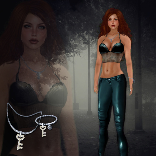 *Lurve* Corsetted Leather Set- Turquoise