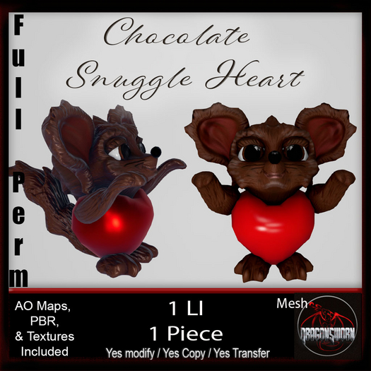 Full Perm Chocolate Snuggle Heart