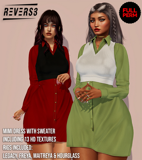 REVERS3 | Full Perm Mimi Dress with Sweater including Rigs & textures