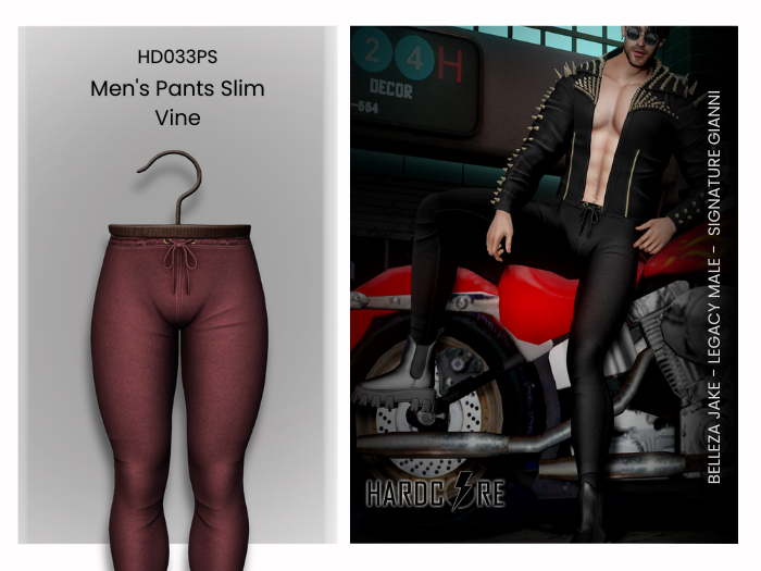 :: HARDCORE :: (HD033PS) Men's Pants Slim Vine 