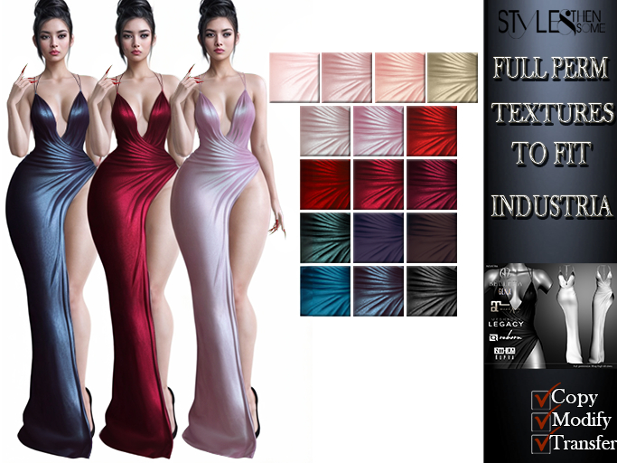 STYLES - INDUSTRIA: Wrap high slit dress-TEXTURE FULL PERM- Fatpac-v1