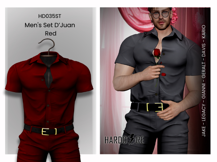 :: HARDCORE :: (HD035ST) Men's Set D' Juan Red