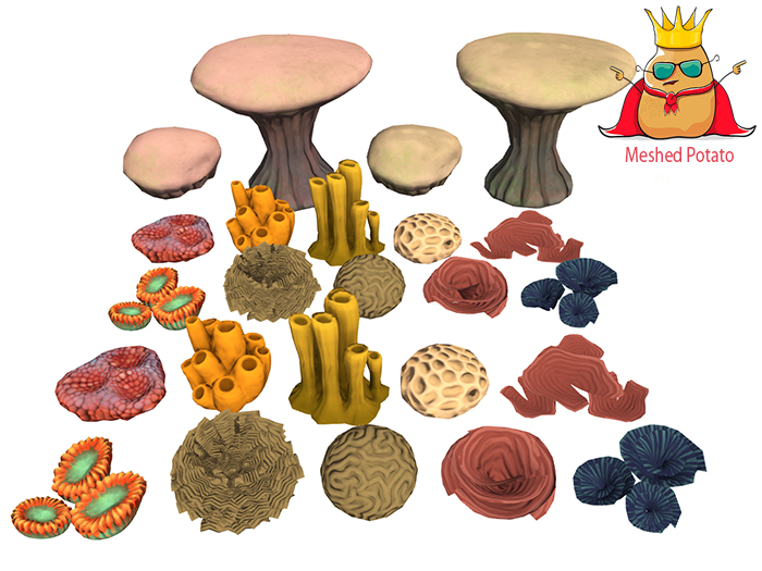 Meshed Potato 24 Corals Collection  Full Perm