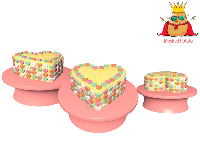 GIFT Valentines Candy Heart Cake Full Perm