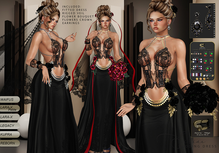 Son!a-Edge Sirine Wedding Dress - Jet Black