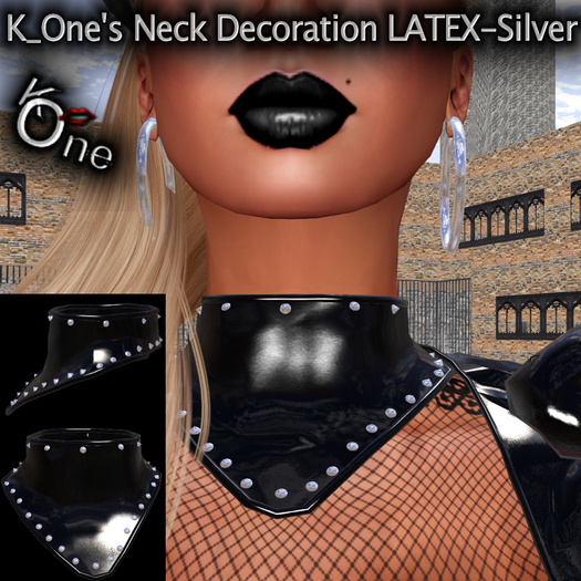 K_One's  Neck Decoration LATEX BLACK/Silver
