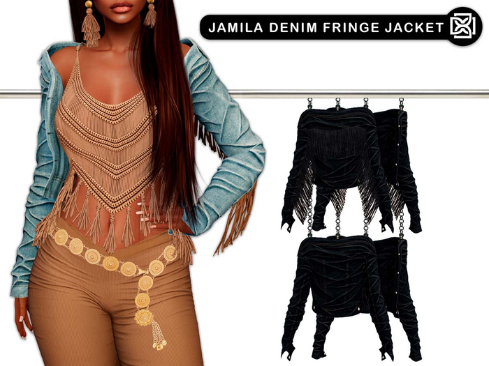 Addams - Jamila Denim Fringe Jacket #30