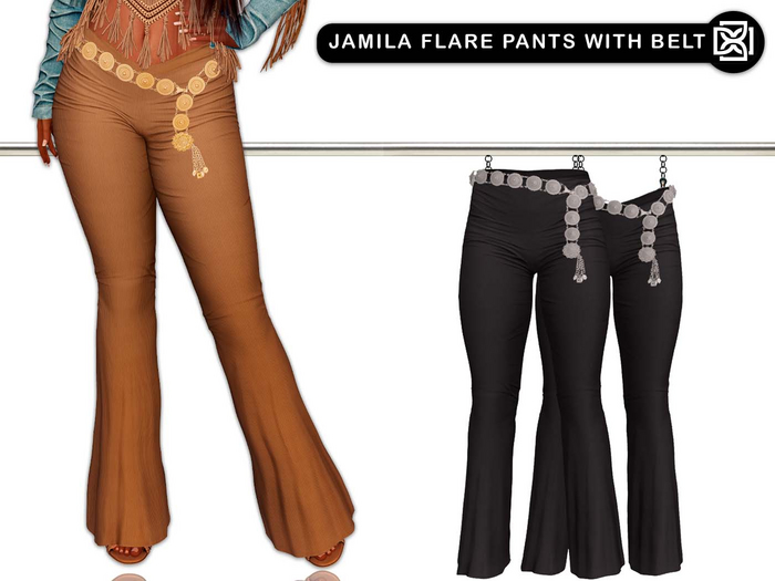 Addams - Jamila Flare Pants with Belt #30