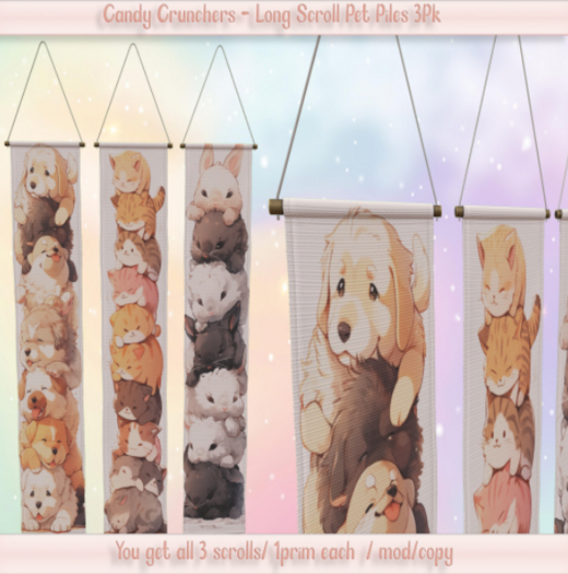Candy Crunchers - Long Scrolls Pet Pile - 3PK