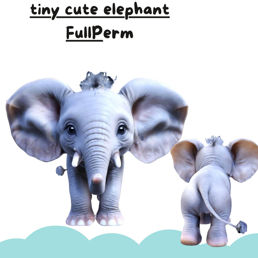 (AL) tiny cute elephant Full perm